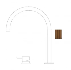 Waterevolution Flow 2-дупков мивка PVD четка мед с висок U 200mm изход T1122UCPE