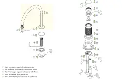 Waterevolution Flow 2-дупков смесител за мивка PVD Gun Metal с висок U 200mm излив T1122UGME