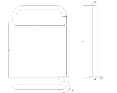 Waterevolution Flow 2-отворен смесител за умивалник с висок излив 222 хром T122H01