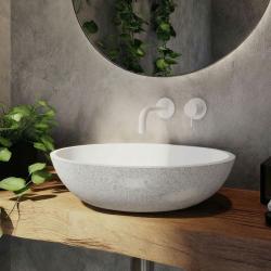 Вграден смесител за мивка Waterrevolution Flow бял с дължина на тръбата 10cm T116BBR-10