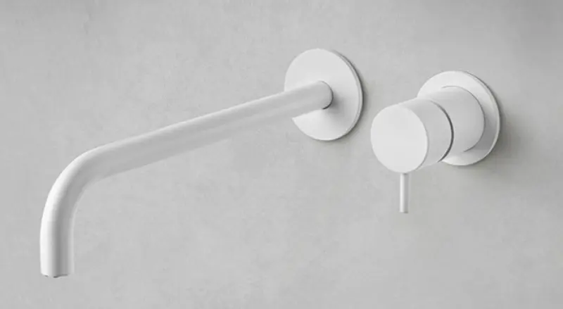 Вграден смесител за мивка Waterrevolution Flow бял с дължина на тръбата 10cm T116BBR-10