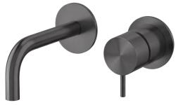 Waterevolution Flow Вграден смесител за умивалник PVD Gun Metal с излив 10 cm T116BME-10