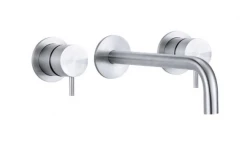 Waterevolution Flow 3-отворен вграден умивалник кран Пълна неръждаема стомана с изход 10cm T1163FIE-10