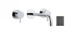 Waterevolution Flow 3-отворен вграден смесител за мивка PVD Gun Metal с изпускател 25cm T1163FGME-25