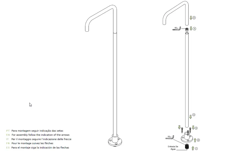 Waterevolution Flow Свободностоящ смесител за умивалник Излив PVD Gun metal T1.676.GM.E