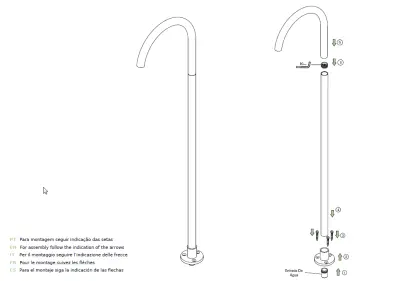 Waterevolution Flow самостоятелен смесител за умивалник с PVD изход, Четкан Мед T1677CPE