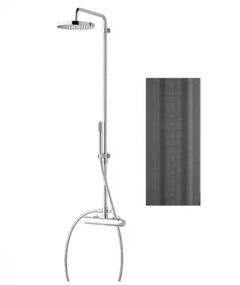 Waterrevolution Flow комбиниран душ с термостат и дъждовен душ PVD Gun Metal T141TGME