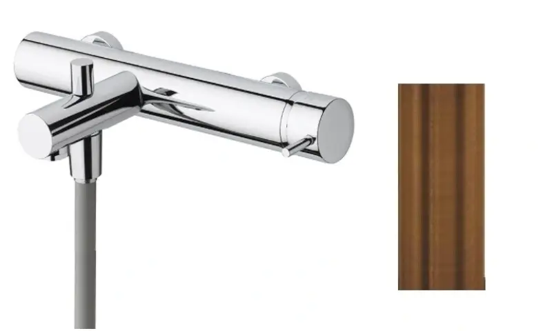 Водна революция Смесител за вана Flow с ръчен душ комплект PVD матиран мед T130CPE