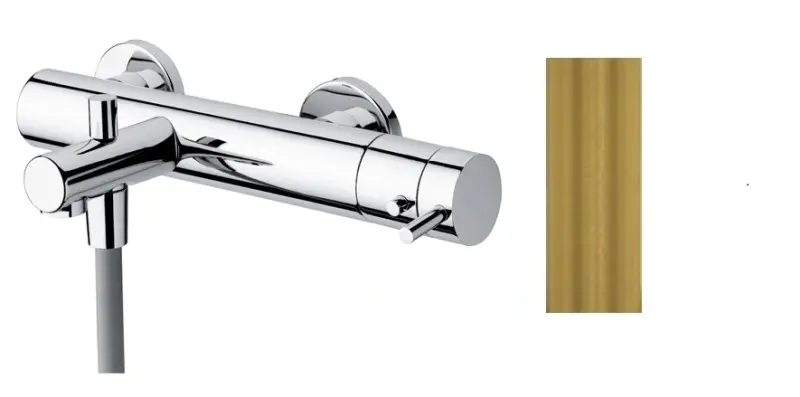 Водна революция Flow ванна термостат с комплект за ръчен душ от месинг в натурален цвят T130TLE