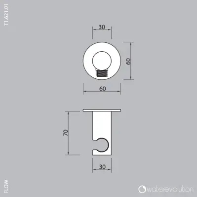Комплект аксесоари за вана Waterevolution Flow с пълно стенно свързване, покрито с PVD Gun Metal T1621GME