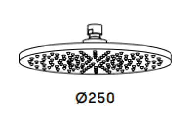 Водна революция Flow душ глава 250mm матово черно T164325PR