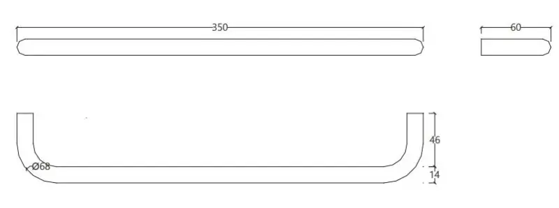 Водна революция държач за кърпи 35см PVD Gun Metal A111GME