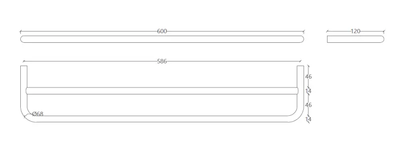 Водна революция поток двойна дръжка за кърпи 60см PVD Четкаран мед A112DCPE