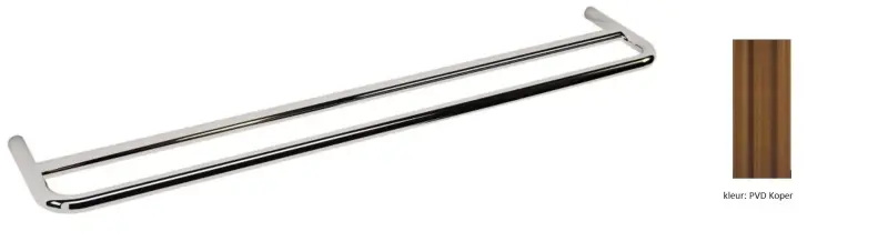 Водна революция поток двойна дръжка за кърпи 60см PVD Четкаран мед A112DCPE