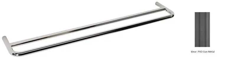 Водна революция двоен държач за кърпи 60см PVD Gun Metal A112DGME