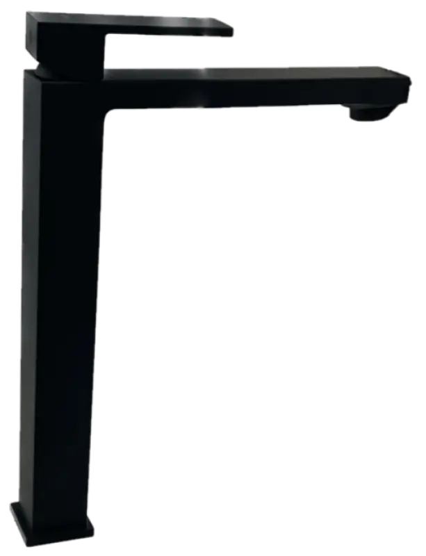 PB Kiki 1-дупков висок смесител за умивалник за умивални купи мат черно