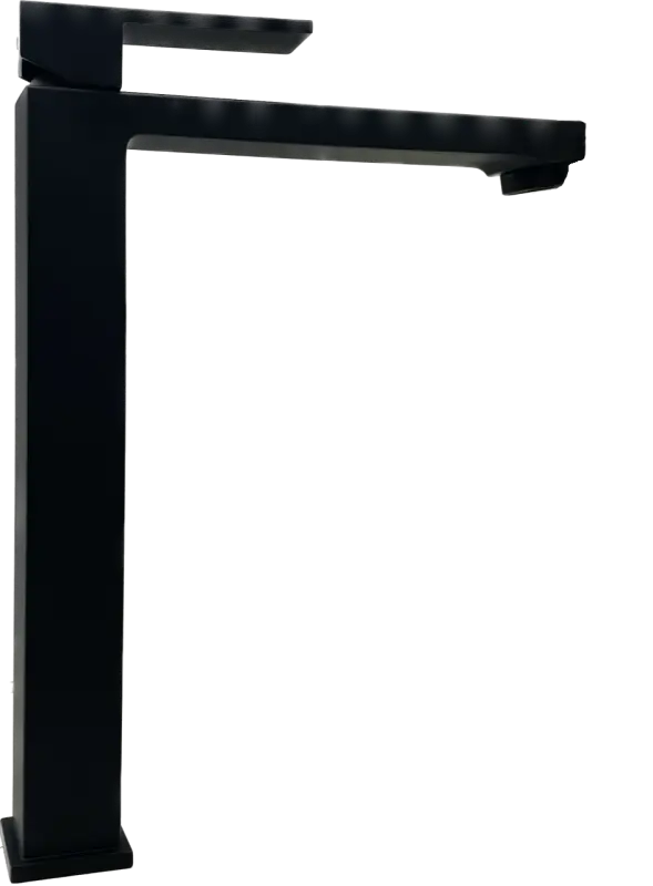 PB Kiki 1-дупков висок смесител за умивалник за умивални купи мат черно