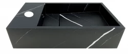 Твърда повърхност Solid-S Marble, мивка B40xD22xH10cm, мрамор, матово черно, ляво с отвор за кран 1208954633