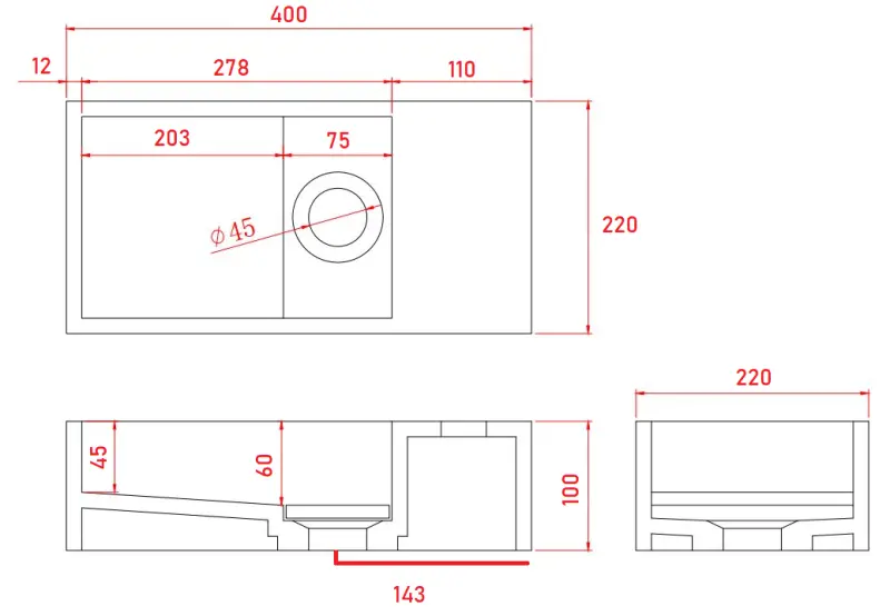 Solid-S Marble солидна повърхностна мивка B40xD22xH10см мрамор мат черен дясна без отвор за кран 1208954635.
