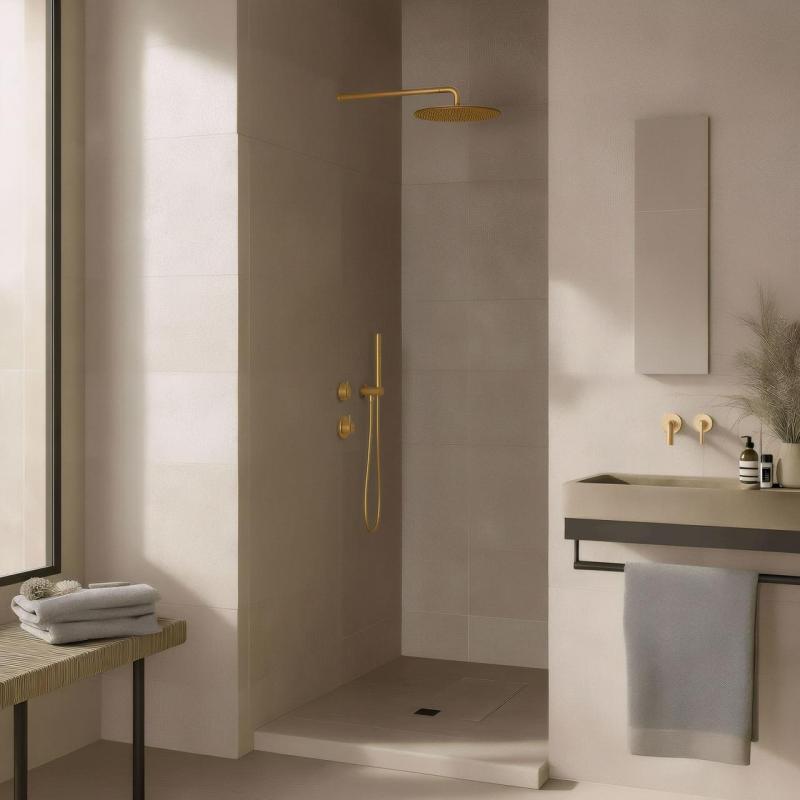 Waterevolution Flow вграден душ термостат с 1 превключвателен кран, светло златно 1208954644