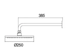 Waterevolution Flow главен душ 250mm със стенно свързване Light Gold