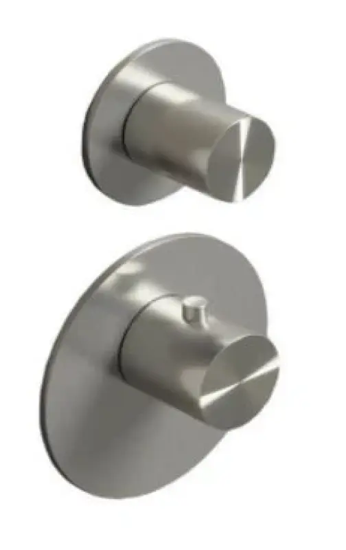 SB 316 ЕСТЕТИКА Кръгъл вграден термостатичен кран с 1 изход / спирачен кран, напълно изработен от неръждаема стомана 1208954889