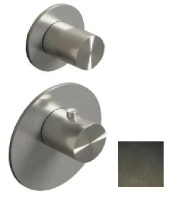 SB 316 ЕСТЕТИКА Кръгъл вграден термостатен кран с 2 изхода / стоп-превключвателен кран PVD пушка метал четка 1208954918