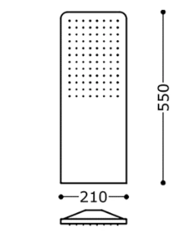Главен душ Tres Стена 21x55 см С овални ъгли Мат Бяло 29990307BM