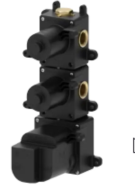 SB AESTHETICS Вграден термостатичен кран с 2 изхода / 2 x спирателен кран матово черно 1208954947