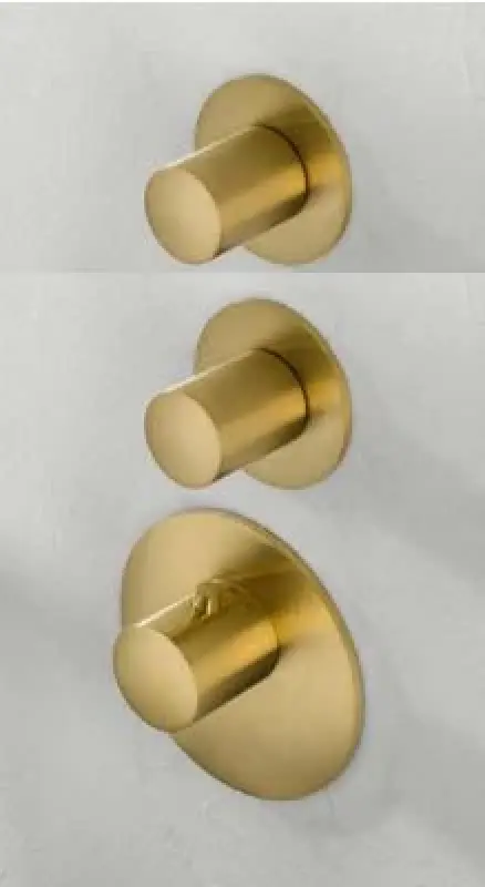 SB 316 ЕСТЕТИКА Кръгъл вграден термостатичен кран с 4 изхода / 2x спирачен превключвателен кран PVD злато четкано 1208954958