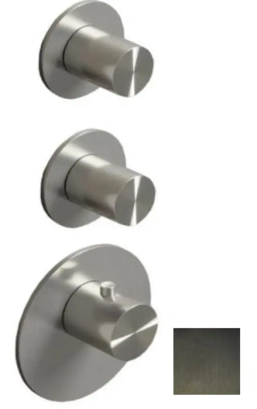 SB 316 ЕСТЕТИКА Кръгъл вграден термостатичен кран с 4 изхода/ 2x спирачно-превключващ кран PVD пистолет метал борстуван 1208954959