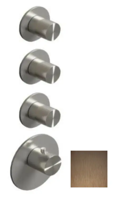 SB 316 AESTHETICS Кръгъл вграден термостатен кран с 3 изхода/ 3x спирателен кран PVD медно четка 1208954965