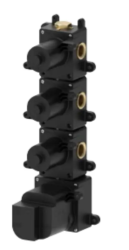 SB 316 AESTHETICS Кръгъл вграден термостатен кран с 3 изхода/ 3x спирателен кран PVD медно четка 1208954965