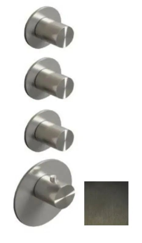 SB 316 ЕСТЕТИКА Кръгъл вграден термостатичен кран с 3 изхода / 3x кран за спиране PVD пистолет метал брушуван 1208954967