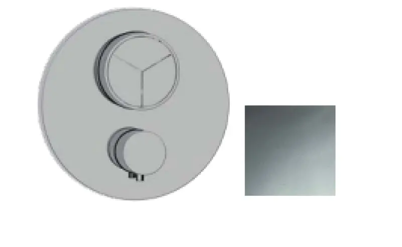 SB Push Round Вграден термостатен кран с бутон за натиск, 3-посочен превключвател и регулатор на обема, хром 1208955074