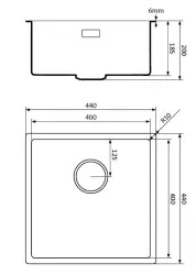 Lorreine 40WQ-FU Бяла кварцова мивка 40x40 см за вграждане на и под нивото на плота 1208955079