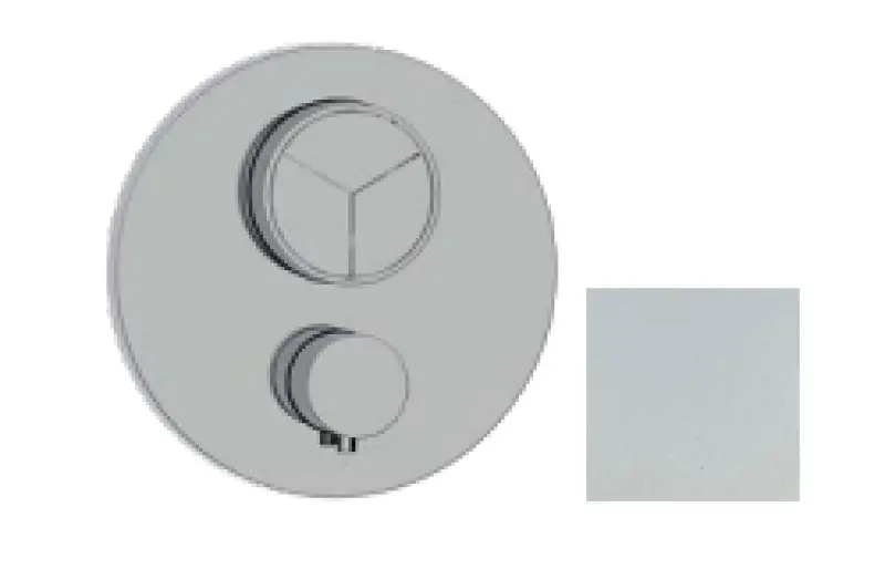 SB Push Round Вграден термостатен кран с бутон за натиск 3 пътен превключвател и регулатор на обема мат бяло 1208955118