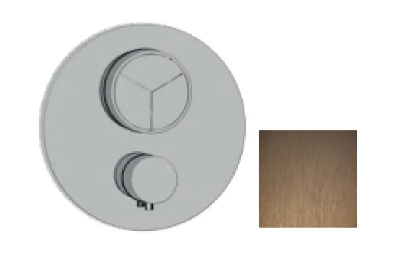 SB Push Round Вграден термостатен кран с натискане на бутона 3-посочен превключвател и регулатор на обема PVD мед 1208955119