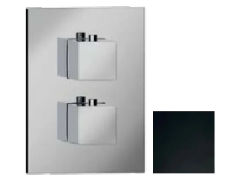 SB Универсален квадратен вграден термостатичен кран с 2 изхода, матов черен 1208955144