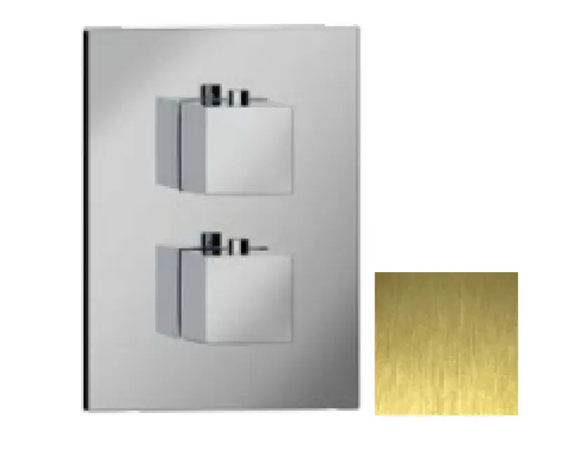 SB Универсален квадратен вграден термостатен кран с 2 изхода PVD злато 1208955150