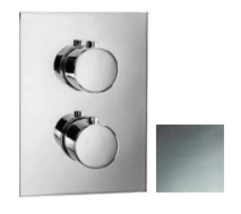 SB Универсален кръгъл на квадрат вграден термостатен кран с 2 изхода хром 1208955152