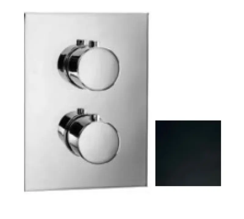 SB Универсална вградена термостатна чешма Round on Square с 2 изхода, матово черна 1208955157