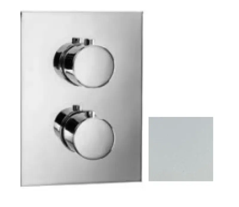 SB Универсален кръгъл на квадратен вграден термостатен кран с 2 изхода, матово бял 1208955158