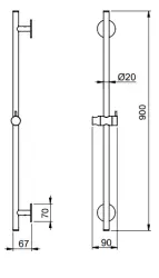 SB Rubinetterie Universale L900 плъзгаща се лента PVD злато 316 1208955241
