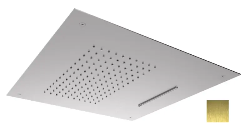 SB Square 316 Вграден душ с дъждовен ефект и водопад 50x50cm таванен душ глава PVD злато 1208955319