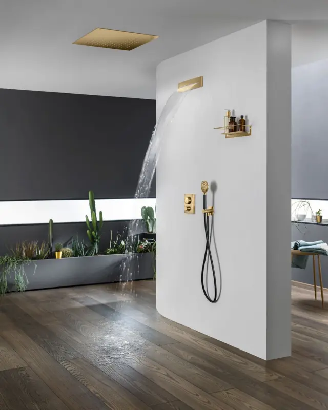 SB Square 316 Вграден душ с дъждовен ефект 50x50cm PVD злато 1208955322