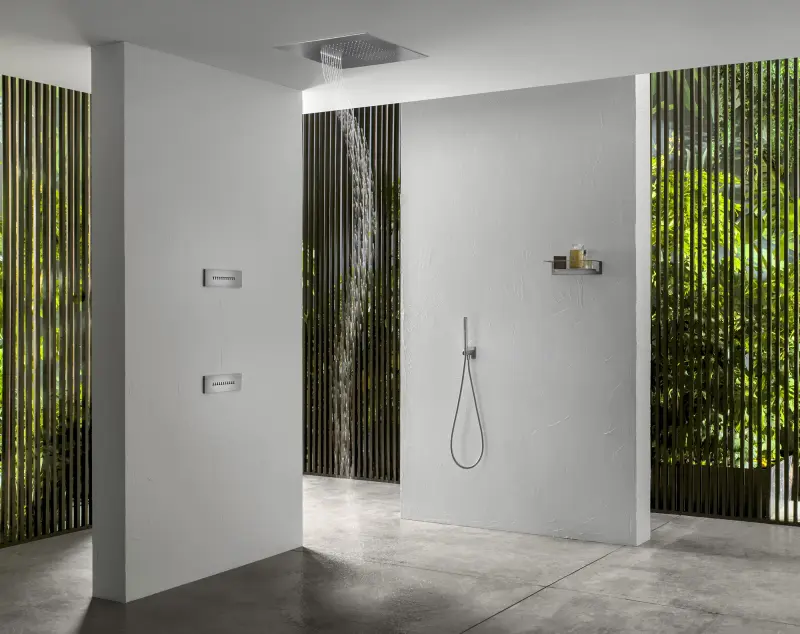 SB Square 316 вграден душ за дъжд с голфов спрей 38x38cm PVD злато 1208955325