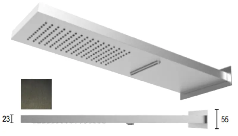 SB Square 316 Душ с дъждовна функция със стенна връзка и водопаден душ PVD пистолет метал 1208955332