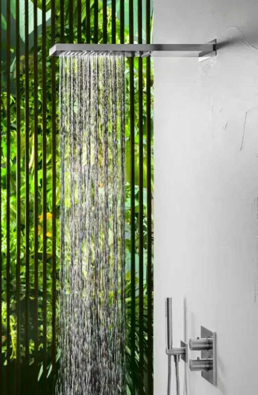 SB Square 316 Душ с дъждовна функция със стенна връзка и водопаден душ PVD пистолет метал 1208955332