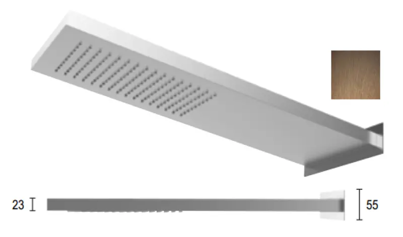 SB Square 316 Душова колона със стенен монтаж главен душ PVD мед 1208955333